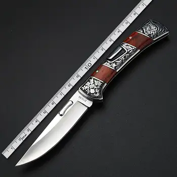 Lauko sulankstomas peilis kempingas medžioklės sulankstomas peilis medinė rankena peilis savigynai savigynos peilis taktinis peilis