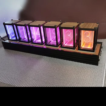 LED Švyti Vamzdis Laikrodis Retro RGB Siūlomas Švyti Tube Clock 