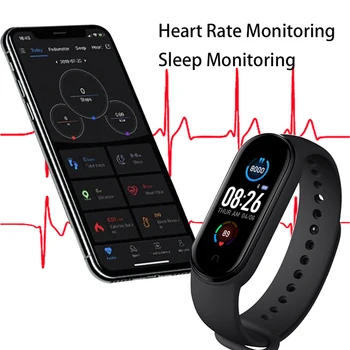 M5 Fitneso Pedometer Protingas Ėjimas Žingsnis Counter Širdies ritmą, Kraujo Spaudimą Stebėti, Apyrankė atspari Vandeniui Smart Laikrodžiai Android/IOS