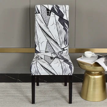 Marmuro spausdinti ruožas kėdė padengti valgomasis office pokylių kėdė raštas elastinga medžiaga fotelis dangtis