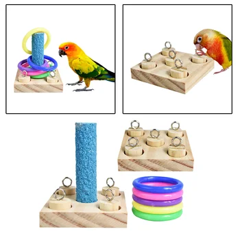 Medinis Paukštis Švietimo Žaislai, Mažos ir Vidutinės Papūga Žvalgybos Mokymo Žaislai Lovebird Papūga Cockatiel Budgie (Žiedai Žaislai)