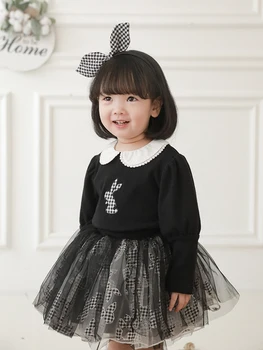 Merginos 2021 M. Pavasarį, Rudenį Naują Hitą Spalva Lėlės Apykakle Ilgomis Rankovėmis Korėjos Shirt Baby Vaikų Drabužių Tendencijos
