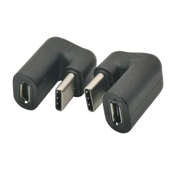 MICRO USB FEMALE Į C TIPO USB 3.1 VYRŲ ADAPTERIS 180 LAIPSNIŲ USB-C ADAPTERIS A-035