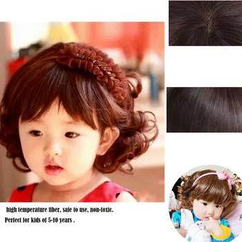 Mielas Žavinga Berniukų, Mergaičių Plaukų Perukas Visa Galva Vaikų Perukai Mielas Vaikai Kasdien Dėvėti Hairpiece 5-10 Metų