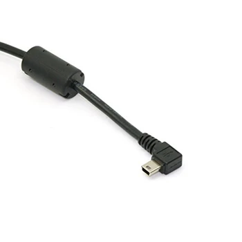 Mini USB B Tipo 5pin Vyrų Dešinę Kampu 90 Laipsnių USB 2.0 Male Duomenų Kabelis su EMI Ferito šerdimi 5 Metrų