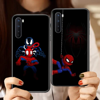 Minkštos TPU Padengti Stebuklas Animacinių filmų Spiderman už OnePlus Nord N100 N10 8T 8 7T 7 6T 6 5T Pro Black Telefono dėklas