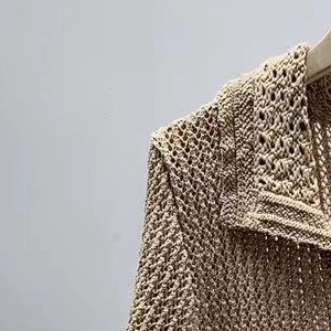 Moterų Megztinis prancūzijos Elegancija Pavasario/Vasaros 2021 Naujas Tuščiaviduriai Atvartas Prarasti Krūtinėmis Megztiniai Viršų moteriški Drabužiai