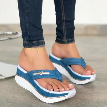Moterų Pleištai Sandalai Vasarą Atsitiktinis Įrašas Kojų Flip Šlepetės Moterims Platforma Šlepetė Paplūdimio Sporto Sandalai Šviesos Shoes Moteris 2021