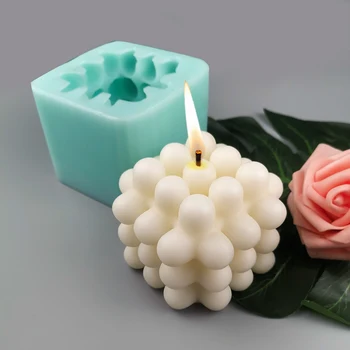 Naujas 3D Burbulas Kubo, Rutulio Sojų Vaško Žvakė Pelėsių 