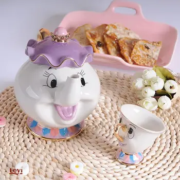Naujas Grožio ir Žvėrys arbatinukas Auksu arbatinukas Japoniška arbatos puodą Ponia Archie taurės keramikos puodelis puodelis nustatyti puodą mielas dovana