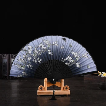 Naujas Kinų Stiliaus Rankinių Lankstymo Šokių Gerbėjas Nėrinių, Šilko Lankstymo Rankinio Gėlė Ventiliatorius Vasaros Vestuvių ventiliatorius Šalies Dropshipping