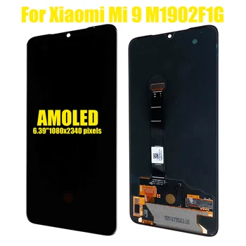 NAUJAS OLED Ekrano Pakeitimas Xiaomi Mi 9 M1902F1G LCD Ekranas Jutiklinis Ekranas su pirštų Atspaudų skylę