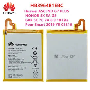 Originalus HB396481EBC Baterija Huawei ASCEND G7 PLIUS GARBĘ 5X 5A G8 G8X 5C 7C, 7A 8 9 10 Lite Supilkite Smart 2019 Y5 C8816