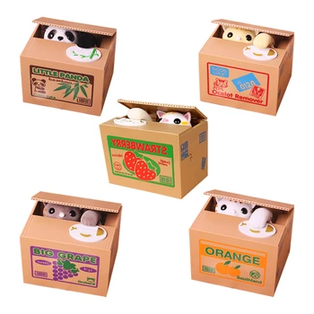 Panda Monetų Dėžutė Vaikams Pinigų Banko Automatizuotas Katė Vagis, Pinigų Dėžės Žaislų Dovana Vaikams Monetos Piggy Pinigų Taupymo Dėžutė Namų Dekoro Mielas