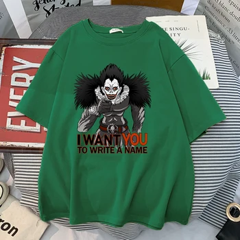Parašykite Death Note Moterų Marškinėliai, 2021 Nauja, T-Shirt Hip-Hop Street Stiliaus Marškinėliai Harajuku Minkštas Vyriški Trumpomis Rankovėmis Vasarą