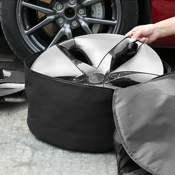 Rato gaubtas Saugojimo Krepšys Aukštos kokybės Oksfordo Audinio Hubcap Saugojimo Konteinerių Automobilių Interjero Aksesuarai Tesla Modelis 3