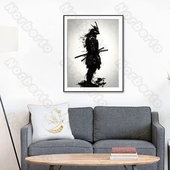 Rašalo Akvarelė Tapyba, Drobės Tapybai Sienos Plakatas Japonų Samurajus Stiprių Vyrų Nuolatinis Aukšto vidaus Patalpų Sienų Apdailai