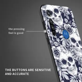 Retro Mados Gėlių Kaukolė Telefoną Atveju Motorola Moto G8 G9 Plus G Stylus Galia Žaisti Vienas Sintezės Lite Hyper Krašto E6s Minkštas Viršelis