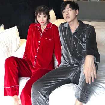 Rudenį Mėgėjams Sleepwear 2VNT Marškinėliai&Kelnes Veliūras Intymus apatinis Trikotažas Nustatyti Moterų Aksomo Pižama Kostiumas Plius Dydis 3XL 4XL 5XL naktiniai drabužiai