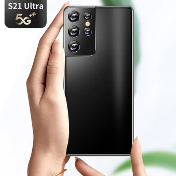 S21 Ultra Pasaulio 5G Versija 6.1 colių Ekrane Drop 6+128GB 1440*3200 11Core Piršto Face ID 5000MAH 24+48MP Dual SIM Kortelę Android11