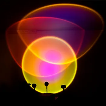 Saulėlydžio Projekcija lempos Naktį Žibintai Live Transliacijos Fone, Kaip ir 
