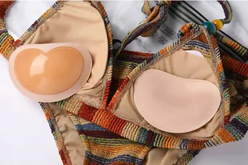 Seksualus Bikini Širdies Padding maudymosi kostiumėlį Magija Liemenėlė Įterpti Pagalvėlės Moterų Plaukimo Kostiumas Push Up Gel Klijų Breast Enhancer Bikini Komplektas