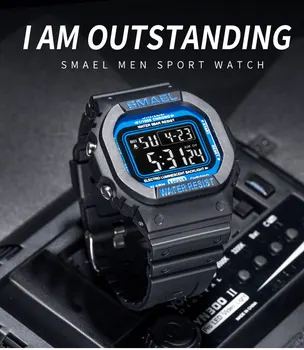 SMAEL Sporto Laikrodžiai Led Skaitmeninio Sporto Mens Watches Vandeniui Skaitmeninės Žiūrėti Vyrų Laikrodis Relogios Masculino Karinės Žiūrėti