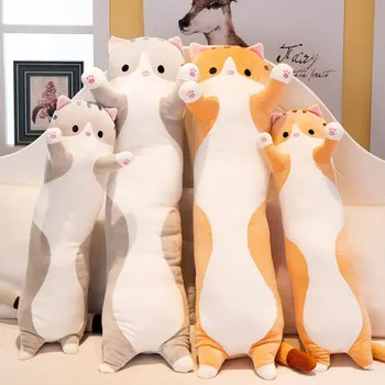 Soft/Mielas /Pliušinis /Ilgai katė/pagalvės/Medvilnės lėlės žaislas Įdaryti Pristabdyti Office Plauko Miego Pagalvės, Pagalvėlės, Dovanų Lėlės Vaikams Mergaitėms dovanų