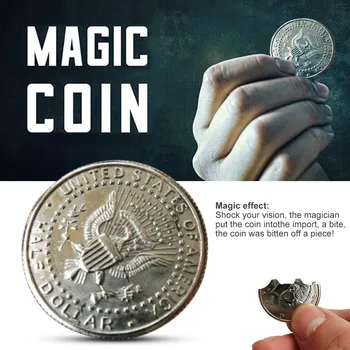 Specialus Pinigų Magnetinio Apversti Monetą Drugelis Kopijuoti Pusę Dolerio Triukui, Magija Rodo, Įkando Moneta Pusė Dolerio Magas Monetas