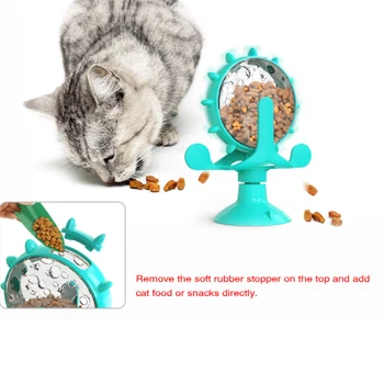 Stiprus Gyvis Sukasi vėjo malūnas Ištekėjimo Maisto Žaislas kačiukus Kačių Žaislus, Maisto gręžinys sutrikusios cemento žiedai Interaktyvus Pet Gatos Mokymo Kačių Reikmenys