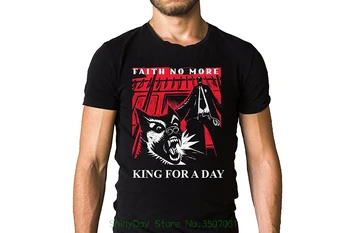T Shirt Mens Mados Vyrų Tikėjimas Ne Daugiau King For A Day 1995 Šuo Albumo Viršelio Įkvėptas Black T-Shirt
