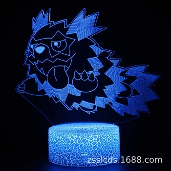 TAKARA TOMY Pokemon Pikachu Gengar 3D naktį šviesos spalvinga touch stalo lempa su nuotolinio valdymo naktiniai staleliai, lempa gimtadienio dovana