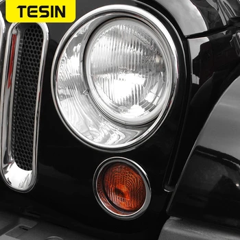 TESIN 2 VNT ABS Automobilio Išorė Priekiniai Posūkio Signalo Lemputė Lemputė Apdailos Dangtelį Lipdukai Jeep Wrangler JK 2007-2017 Automobilių Stilius