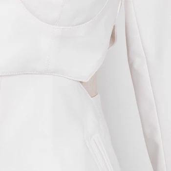 TWOTWINSTYLE Balta Kratinys Elegantiškas Švarkas Moterims Įpjovomis ilgomis Rankovėmis Vieną Mygtuką Tunika Sportiniai švarkai (bleizeriai) Moterų Aprangos Stiliaus 2021