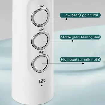 USB Įkrovimo Pieno Putų rankinių Elektrinių 3 Greičiai, Montažinės Putos su Nerūdijančio Plieno Šluotelė skirta 