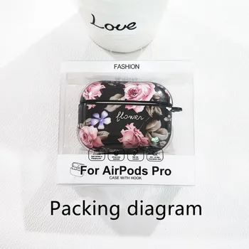 Už AirPods Pro 2 1 Atvejis gėlių Padengti moteris Būti taikomas Ausinių apsaugos Atveju Mielas Mergina Rose gėlę AirPods Pro Atvejais