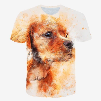 Vyriški Voverė T-shirt Gyvūnų Spausdinti 3D Atspausdintas Marškinėliai T-shirt Funny Cat T-shirt Mielas Modelis Viršų Male/Female Puppy Face T-shirt