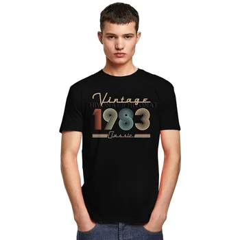 Vyrų Derliaus 1983 Limited Edition T Marškinėliai Trumpas Rankovėmis Medvilnės Marškinėlius Stilingas T-shirt Originalus 38. Gimtadienio Tee Viršūnes Drabužiai