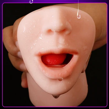 Vyrų Masturbator 3D Giliai Gerklės Žodžiu Suaugusiųjų Produktų, Dirbtinių Realus Jausmas Masturbator Kišenėje Kalba Oralinio Sekso žaisliukai Vyrams