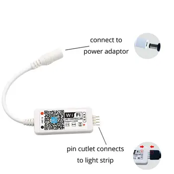 Wi-fi Nuotolinio LED Šviesos Juostelės Valdytojas Nuotoliniu būdu Jutiklio Modulio Sienos Lempos Belaidžio 12V RGB Apšvietimo Butt Plug Kaiščių Jungtis