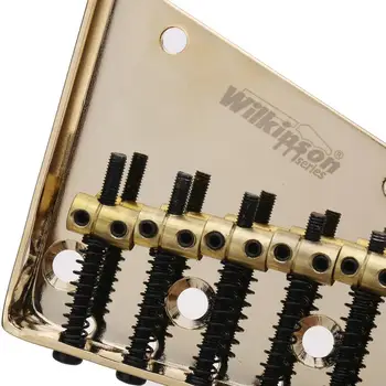Wilkinson 54mm(2-1/8 colio) Styginių Tarpai Derliaus Peleninę Tele Tiltas 6 Žalvario Balneliai už Telecaster Stiliaus Gitara, Aukso