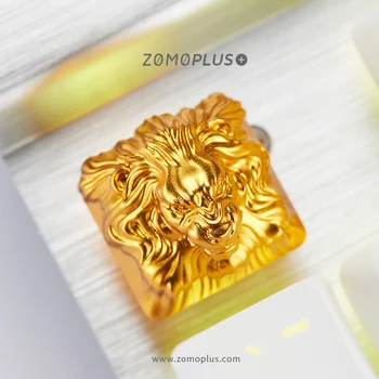 ZOMO Pagrindiniai bžūp mechaninių klaviatūrų R4 keycap asmenybės dizainas,Gyvūnų modeliavimo Golden Lion aliuminio lydinio keycaps Cherry MX ašis