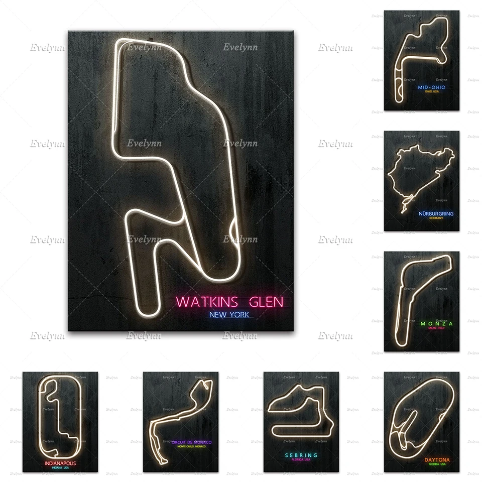 Nurburgring Grandinės ,Monza Neon Kelio,Sebring Trasa,Circuit De Monaco 
