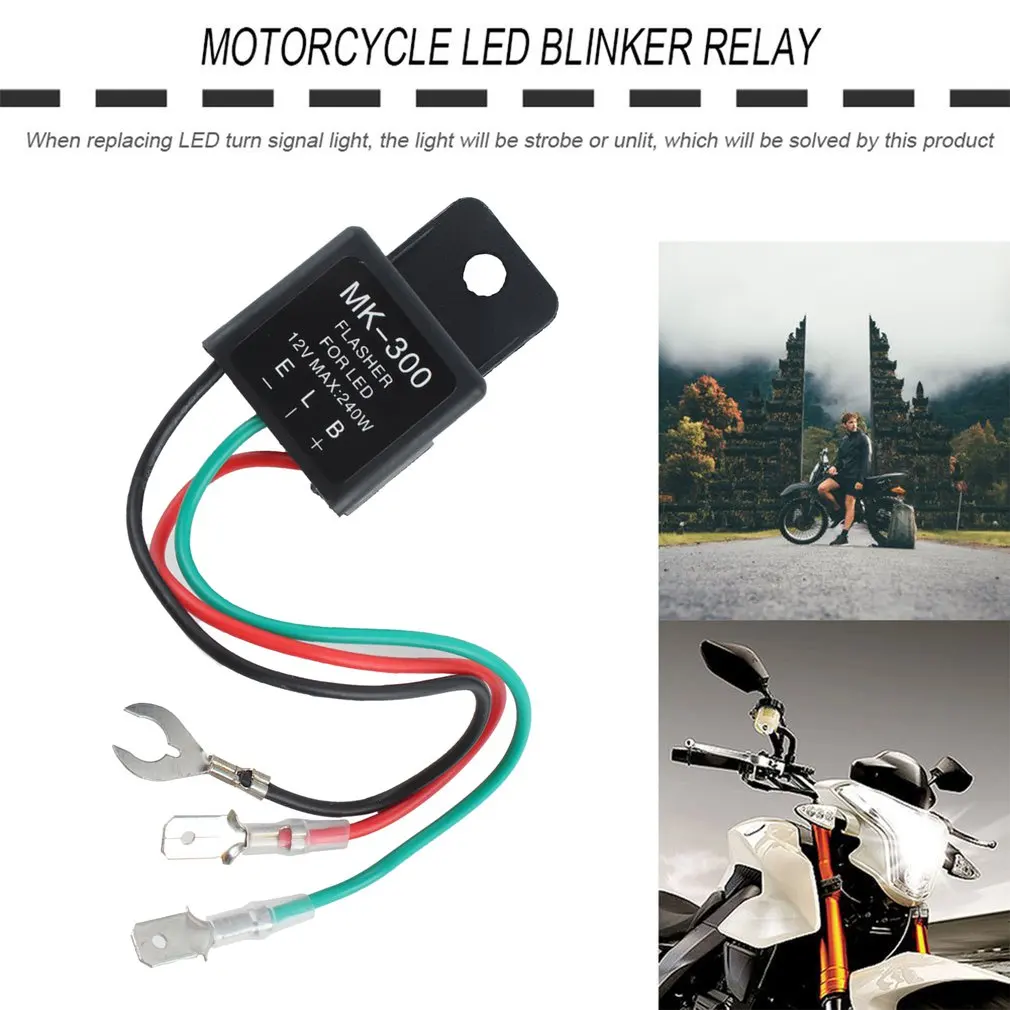 3-Laidai Motociklo LED Indikatorių Relay Vandeniui atsparus Universalus DOP-3X Automobilių Flasher LED 12V Posūkio Signalo Lemputė Flasher