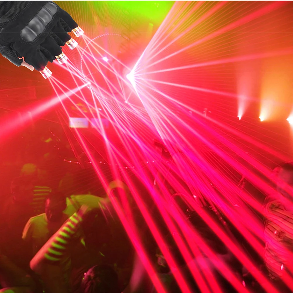 Raudona Žalia Lazerio Pirštinės Novetly Įkrovimo Lasering Šokių Etape Led Pirštinės Scenos Šviesos Efektas Namų DJ Club Šalies Rodyti
