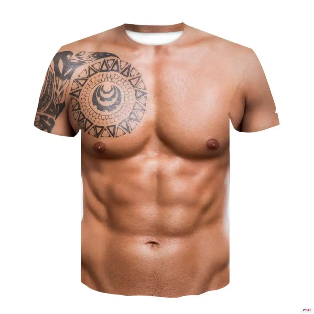 2021 Naujas Mados 3D Raumenų Žmogus Modelio Spausdinimo Hip-Hop Kietas Gražus T-Shirt Negabaritinių Suaugusiųjų XXS-6XL