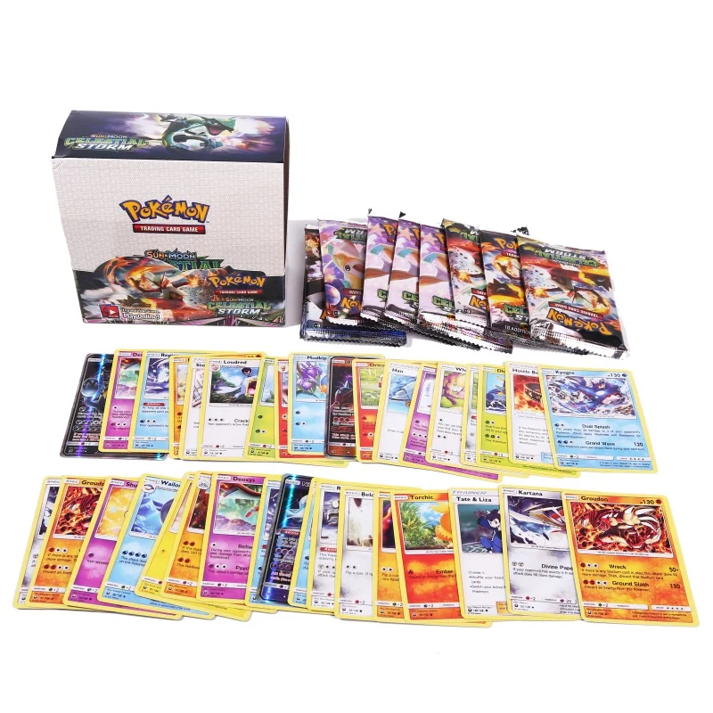 324Pcs Pokemon Dangaus Audra Kardas, Skydas KOMANDA Deginimas Šešėliai Prekybos Kortelės Šviečia Žaidimo Versijos, Vaikams, Vaikams, Žaislų, Dovanų