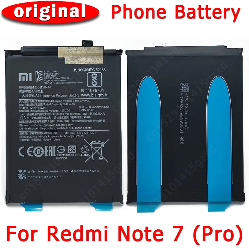Originalus Už Xiaomi Redmi 7 Pastaba Pro Baterija BN4A 3900mAh mobiliųjų Telefonų Li-lon Built-in Batteria Pakeitimas, Remontas, Atsarginės Dalys