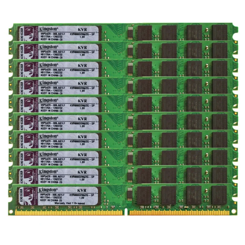 Didmeninė/bulk 10vnt nustatyti DDR2 2GB 800Mhz PC2-6400 DIMM KOMPIUTERIO RAM 240 Smeigtukai 1.8 V NON ECC ddr2 ram