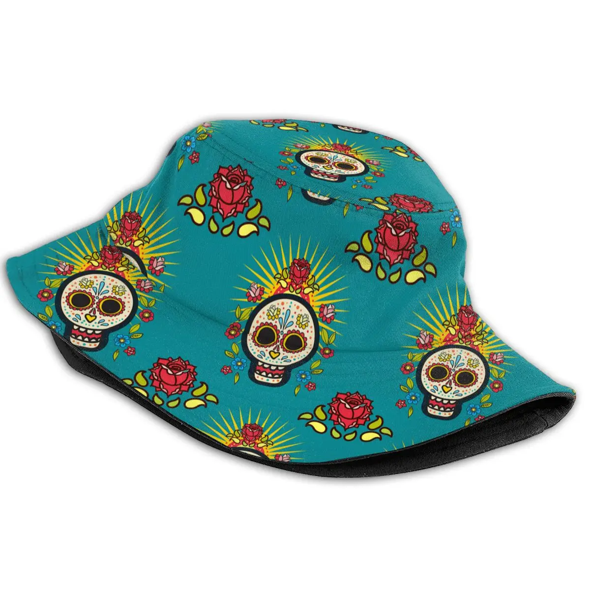 Cukraus Kaukolės Spausdinti Kepurės Moterims, Vyrams, Panama Kibirą Cap Dizainas Butas Cukraus Kaukolės Žvejys Skrybėlę